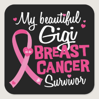 Beautiful Gigi Great Grandma Breast Cancer Square Sticker