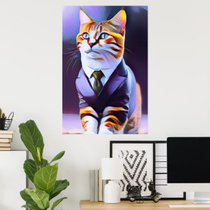 Beautiful Ginger Cat Boss D Poster