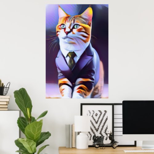 Beautiful Ginger Cat Boss D Poster