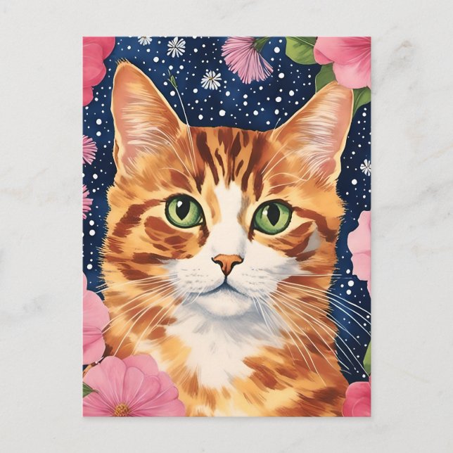 Beautiful Ginger Cat Postcard (Front)