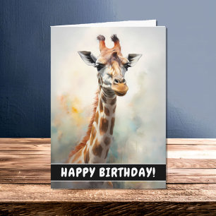 Beautiful Giraffe Portrait Birthday Card