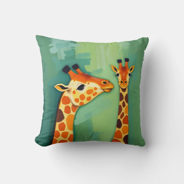 Beautiful Giraffe Throw Pillow (Front)