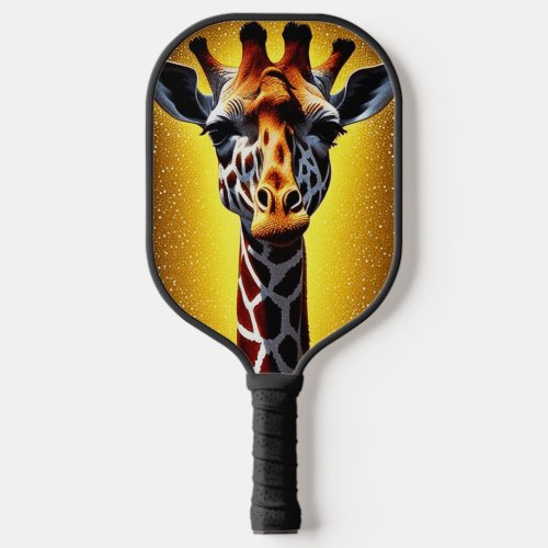 Beautiful Giraffe with a Gold Glitter   Pickleball Paddle