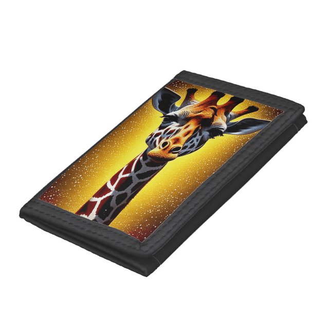 Beautiful Giraffe with a Gold Glitter  Trifold Wallet (Bottom)