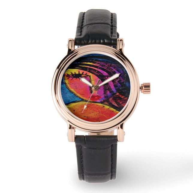 Beautiful Girl Abstract Art to Wear Watch (Front)