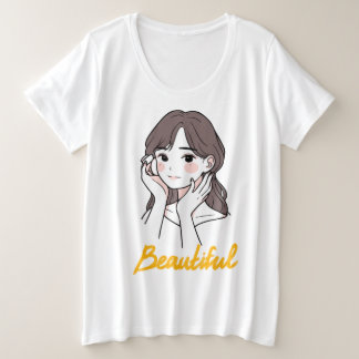 "Beautiful Girl Aesthetic | Stylish & Trendy Deign Plus Size T-Shirt