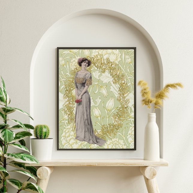 Beautiful Girl and Flowers Decoupage Tissue Paper (Creator Uploaded)