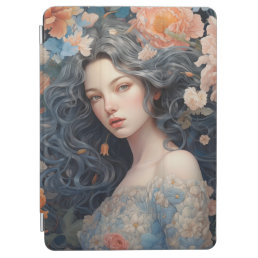 Beautiful Girl And Full Of Flower iPad Smart Cover