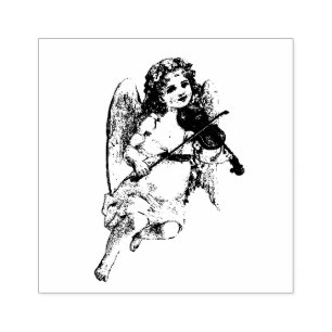 Beautiful Girl Angel playing the Violin Rubber Stamp