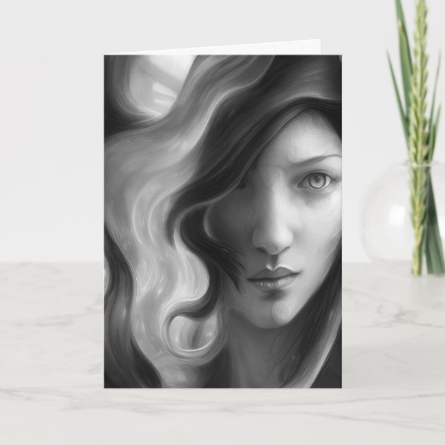 BEAUTIFUL GIRL ART BLANK CARD (Front)