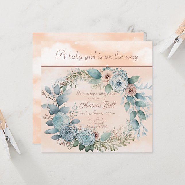 Beautiful Girl Baby Shower  (Front/Back In Situ)