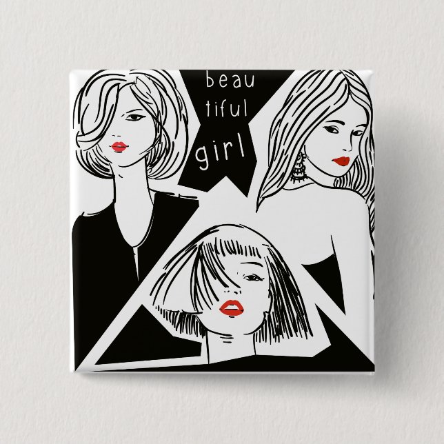 beautiful girl button (Front)