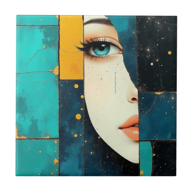 Beautiful Girl Ceramic Tile (Front)