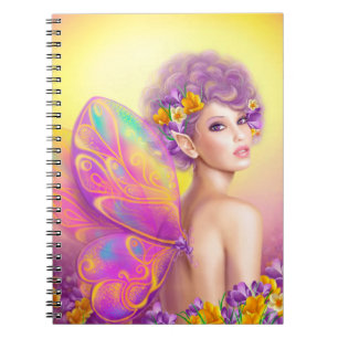 Beautiful girl fairy butterfly notebook