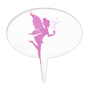 Beautiful girl fairy silhouette cake topper