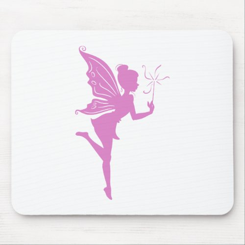 Beautiful girl fairy silhouette mouse pad