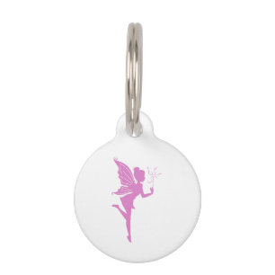 Beautiful girl fairy silhouette pet ID tag