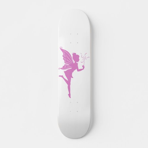 Beautiful girl fairy silhouette skateboard