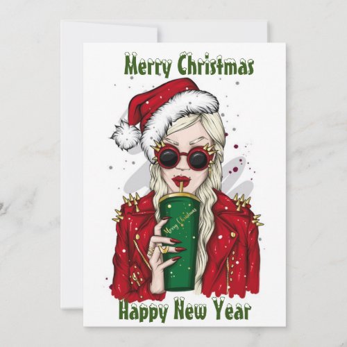 Beautiful Girl Flat Holiday Card