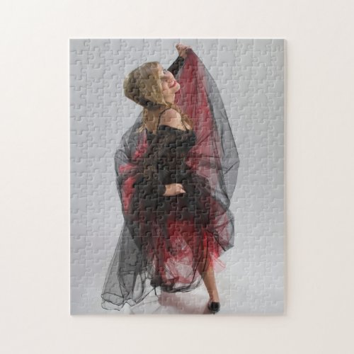 Beautiful girl in diaphanous dress jigsaw puzzle