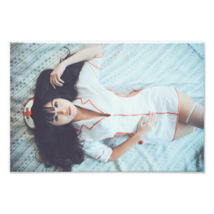 Beautiful Girl in Nurse Uniform Photo Enlargement