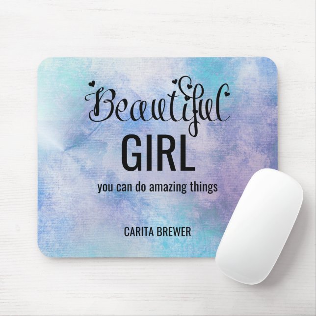 Beautiful Girl Inspirational Mouse Pad (With Mouse)