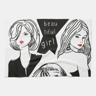 beautiful girl kitchen towel
