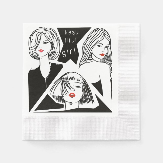 beautiful girl napkins (Front)