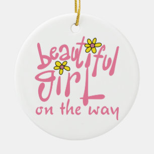 Beautiful Girl On The Way Ceramic Ornament