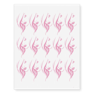 Beautiful Girl Pink Face Design Temporary Tattoos