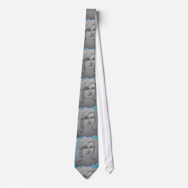 beautiful girl portrait neck tie (Front)