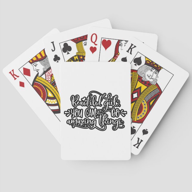 Beautiful Girl Quotes Poker Cards (Back)