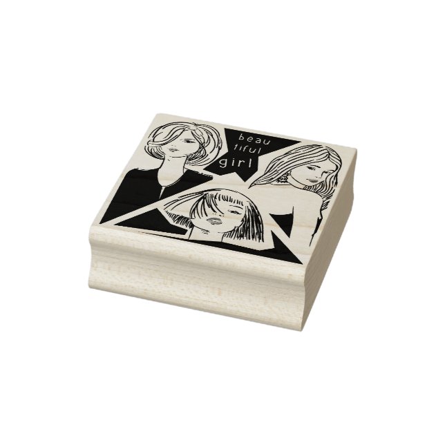 beautiful girl rubber stamp (Stamp)
