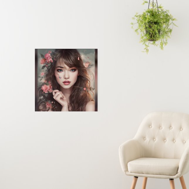 Beautiful Girl – Stylish Foam Board Wall Art (In Situ (Wall))