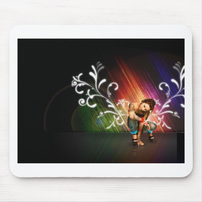 Beautiful girl tattoo cool background Mousepad