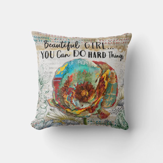 Beautiful Girl Throw Pillow (Front)