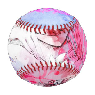 Beautiful girl with a bouquet of flowers baseball