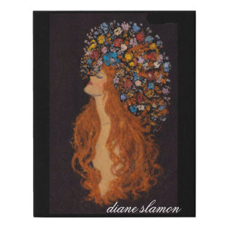 Beautiful Girl with Flowers In Her Hair Faux Canvas Print