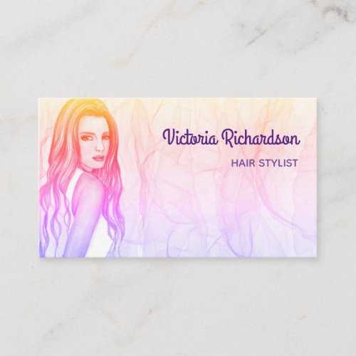 Beautiful Girl with Long Blonde Hair Business Card