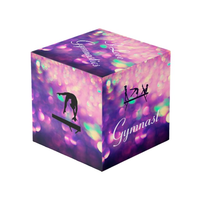 Beautiful Girls Gymnastics Cube Customizable (Front Angled)