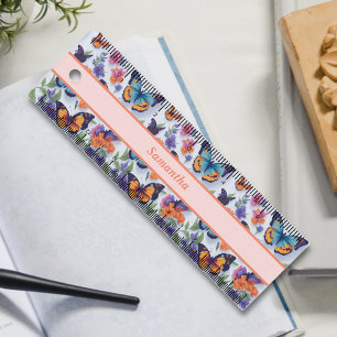 Beautiful Girly Butterflies Colorful for Students Ruler