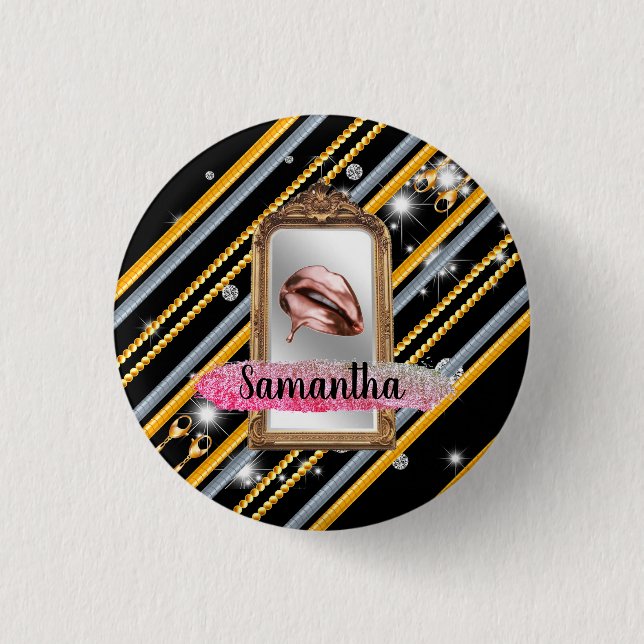 Beautiful Girly Gift Elegant Chic Custom Button (Front)