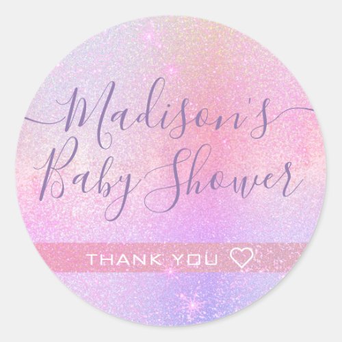 Beautiful Girly Glitter Baby Shower Thank You Tags