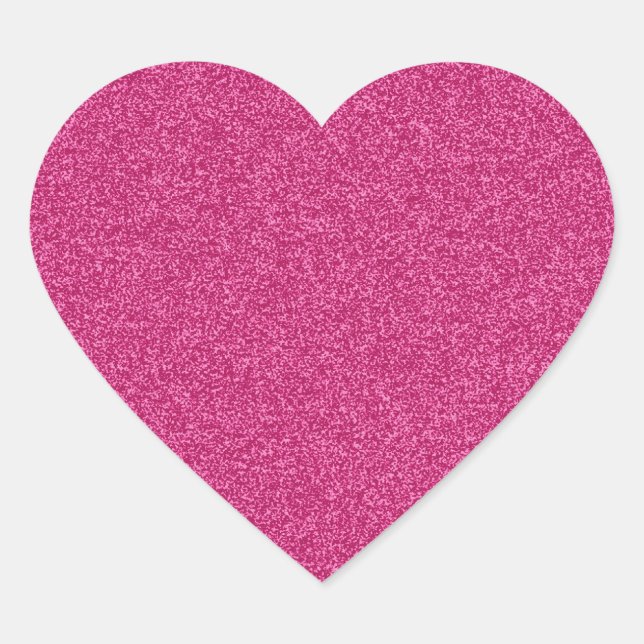 Beautiful girly hot pink glitter effect background heart sticker (Front)