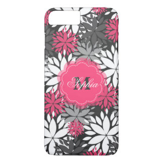 Beautiful girly trendy monogram floral pattern iPhone 8 plus/7 plus case