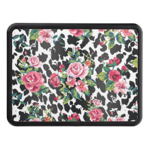 Beautiful girly trendy vintage roses and leopard hitch cover