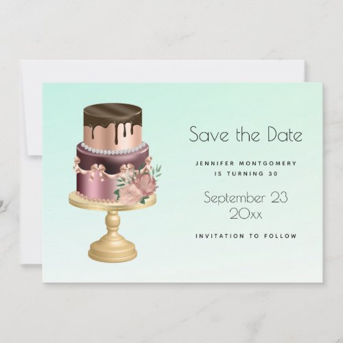 Beautiful Glam Party Cake Birthday Save The Date
