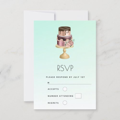 Beautiful Glam Party Cake RSVP Card