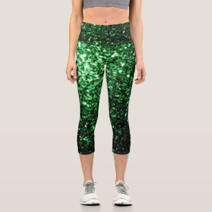 Women's Green Sparkle Leggings | Zazzle