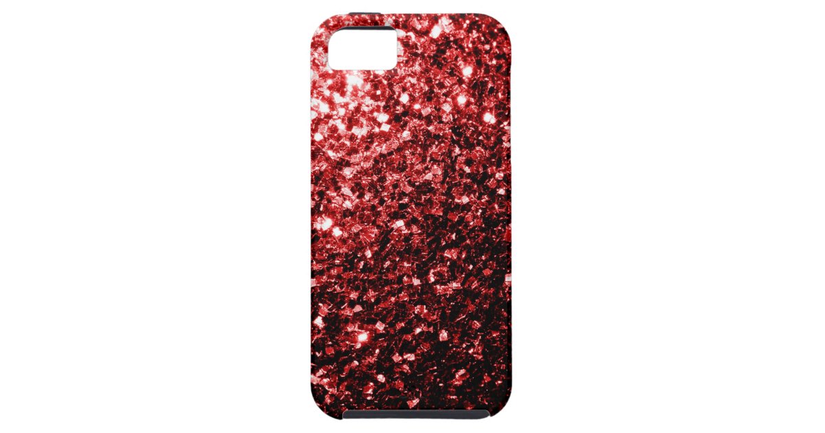 Beautiful Glamour Red Glitter sparkles iPhone SE/5/5s Case | Zazzle